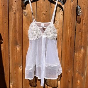 Bridal basic editions sheer lingerie top with bows